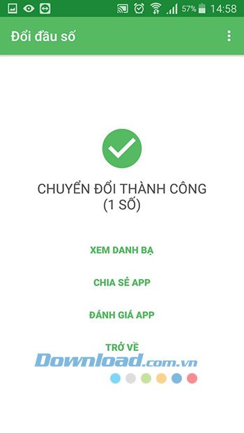 Chuyển đầu số thành công