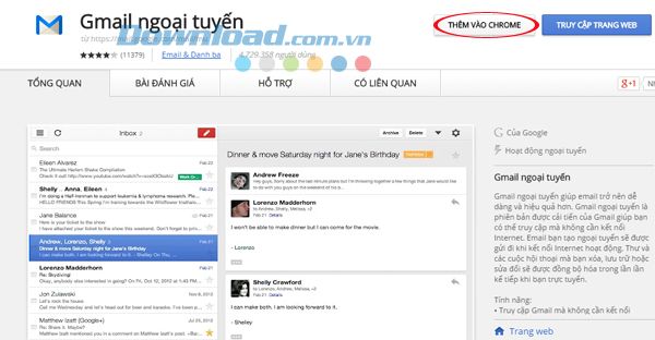 Truy cập Gmail trên Chrome mà không cần Internet