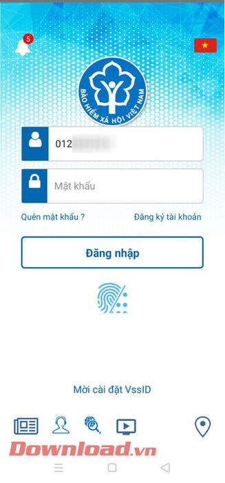 Đăng nhập vào tài khoản VssID