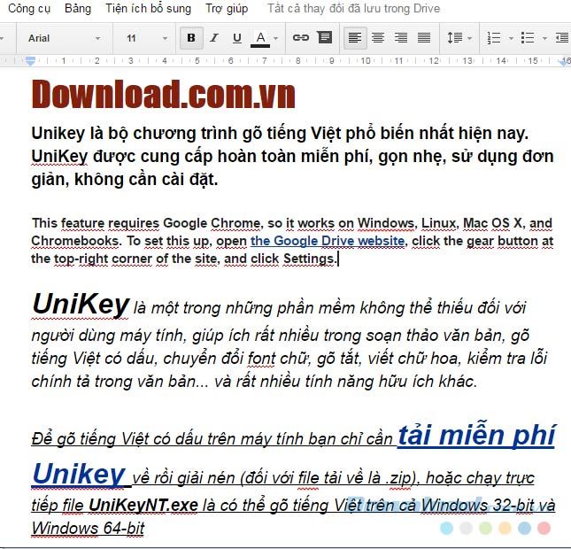 Google Docs trên máy tính