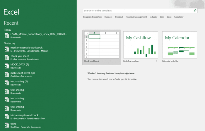 Mở một Bảng tính Excel