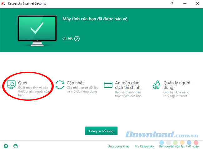 Bảo vệ máy tính với Kaspersky Internet Security