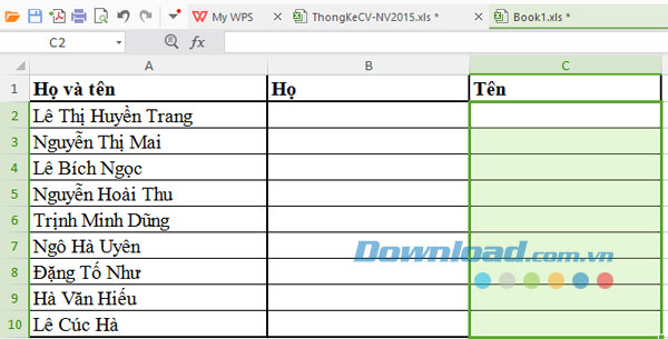 Hướng dẫn cách tách họ và tên trên Excel