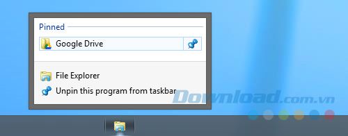 Ghim Google Drive vào danh sách nhảy của File Explorer