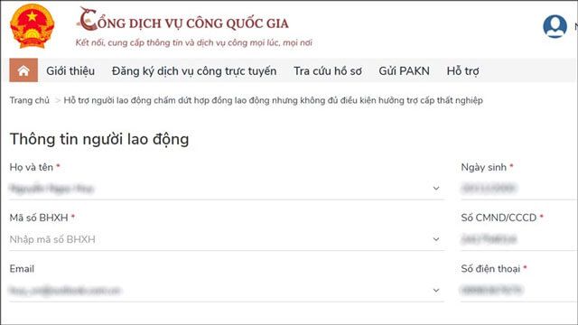 Nhập thông tin cá nhân