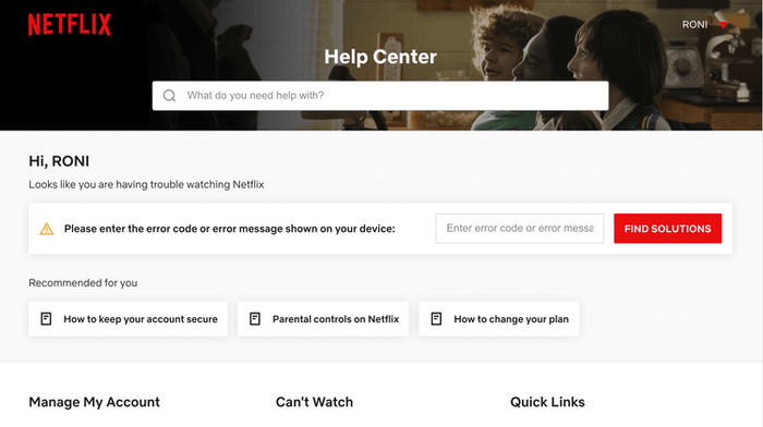 Trung Tâm Trợ Giúp trên Netflix