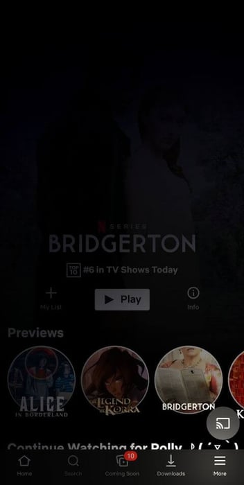 Giao diện của Netflix