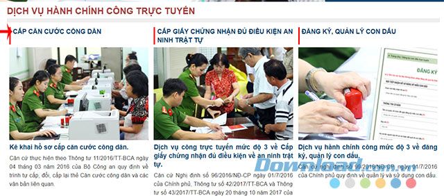 Dịch vụ Cấp thẻ căn cước công dân online