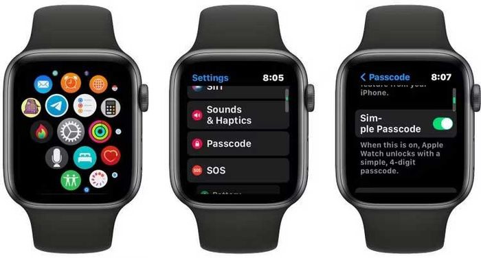 Vô hiệu hóa mật khẩu đơn giản trên Apple Watch