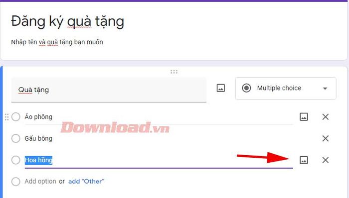 Thêm hình ảnh vào câu trả lời trên Google Forms