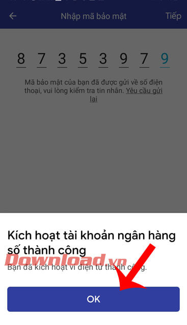 Tài khoản thanh toán đã được kích hoạt