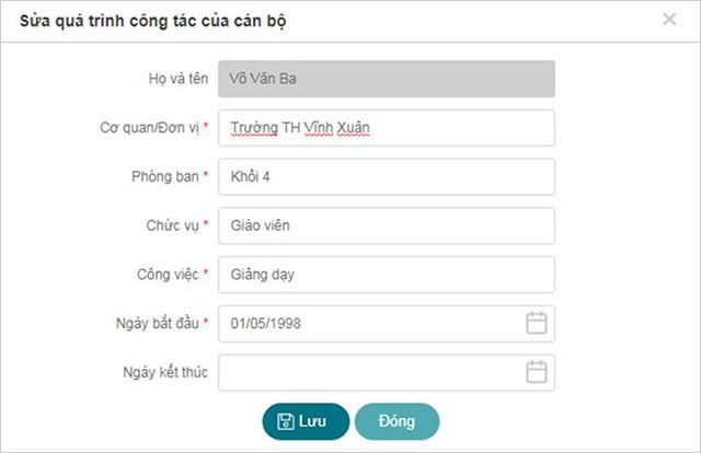 Sửa đổi quá trình làm việc