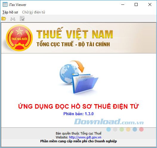 Giao diện chính của iTaxViewer