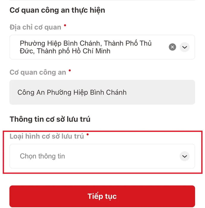 Địa chỉ lưu trú