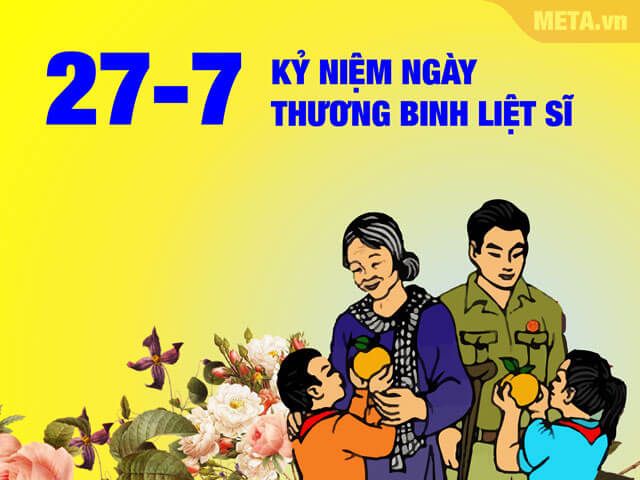 Mẫu thiệp chúc mừng ngày 27/7 - Ngày Thương binh liệt sĩ