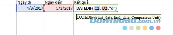 Hướng dẫn cách tính số ngày trên Excel