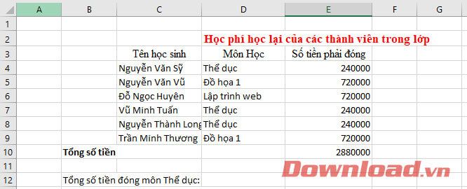 Bảng dữ liệu