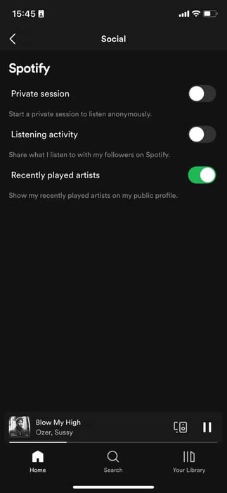 Tắt hoạt động nghe nhạc trên Spotify