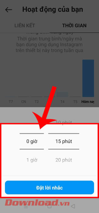 Thiết lập thời gian sử dụng Instagram