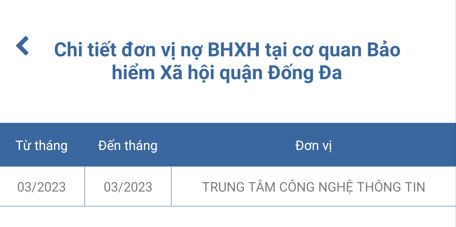 Hiển thị thời gian chưa đóng bảo hiểm xã hội