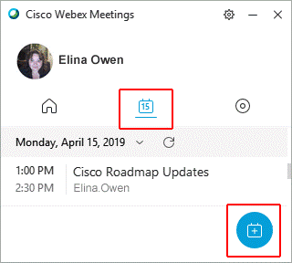 Lên lịch trên Webex Meetings