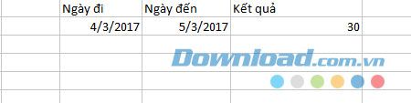 Kết quả trong file Excel