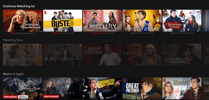 Tab Tiếp Tục Xem trên Netflix