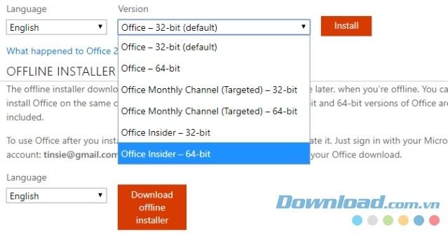 Bản cài đặt offline của Microsoft Office 2019