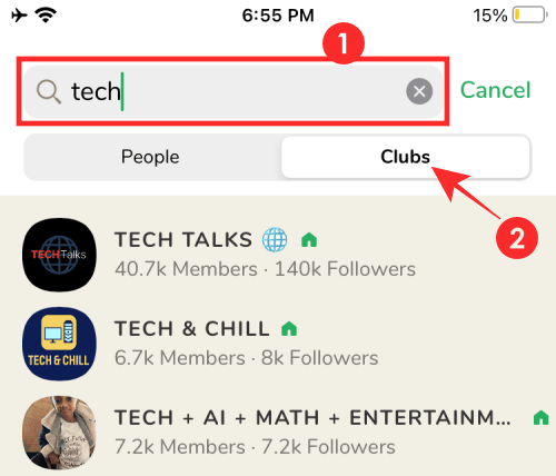 Tìm câu lạc bộ mà bạn quan tâm trên Clubhouse