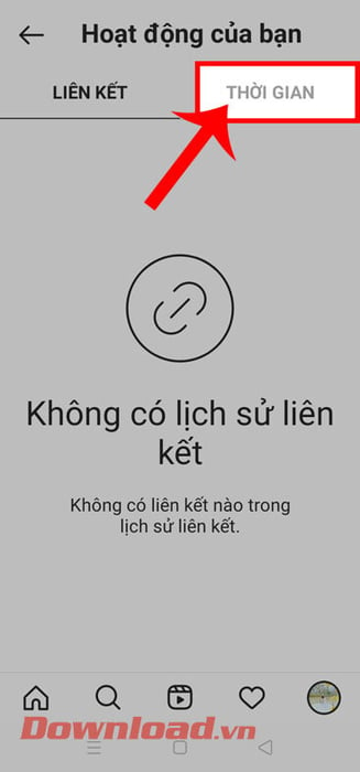 Nhấn vào mục Thời gian