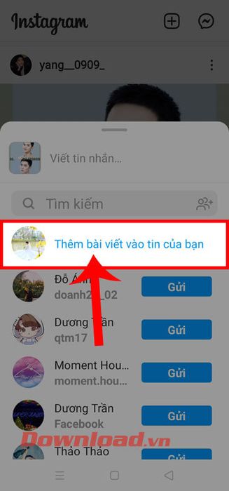 Chọn Thêm vào tin của bạn