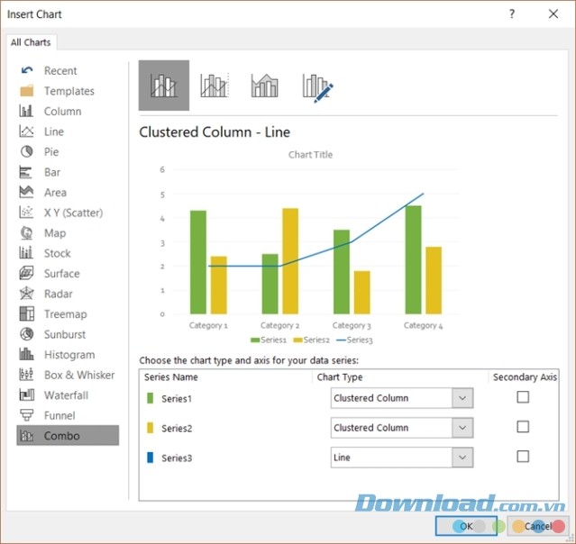 PowerPoint 2016 hỗ trợ tạo biểu đồ