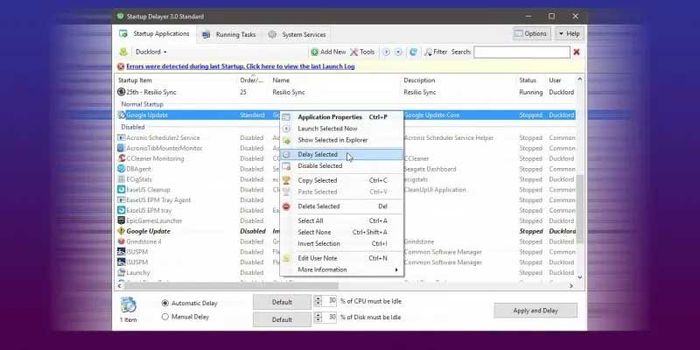 Tăng tốc khởi động máy tính với Startup Delayer