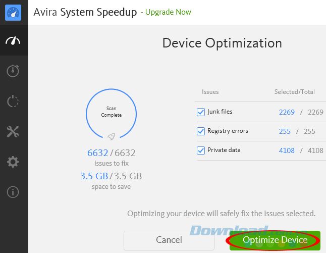 Phần mềm tăng tốc máy tính Avira System Speedup