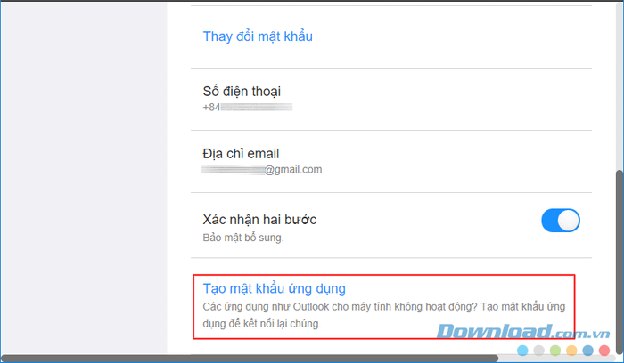 Tạo mật khẩu ứng dụng trên Yahoo Mail sau khi bật xác thực hai bước