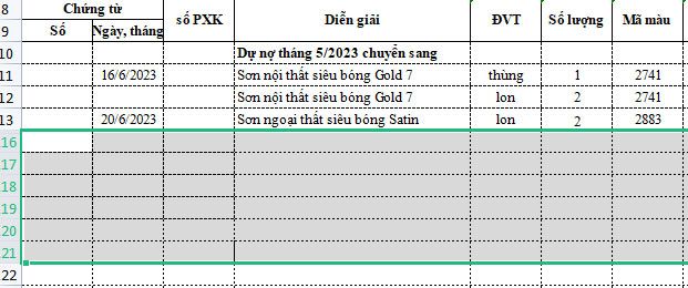 Chọn dòng bạn muốn ẩn trong tài liệu Excel.