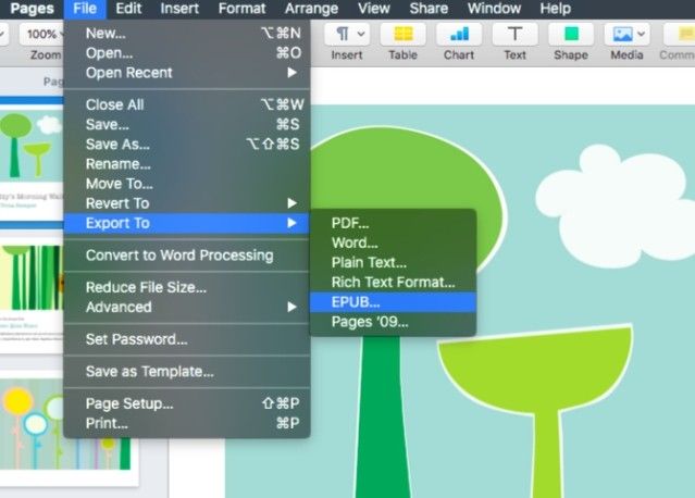 Xuất ebook dưới dạng EPUB