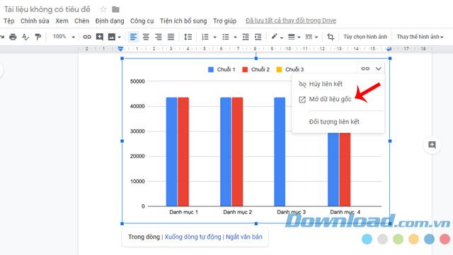 Nhấn vào biểu đồ để mở dữ liệu gốc