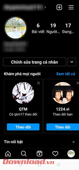 Trang cá nhân trên Instagram