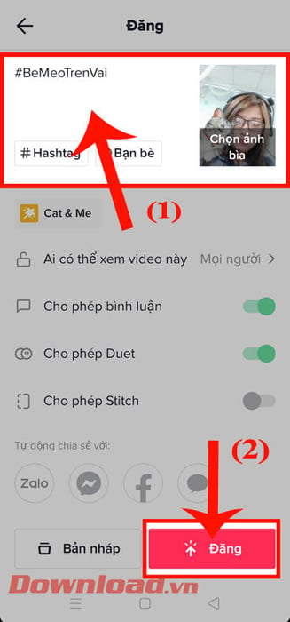 Viết caption cho video