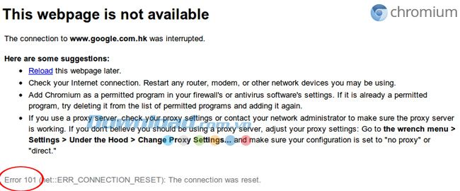 Khắc phục lỗi 'This webpage is not available' trên Chrome