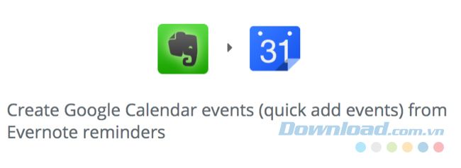 Thêm Evernote vào Google Calendar