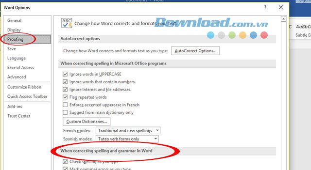 Chỉnh sửa lỗi chính tả và ngữ pháp trong Word