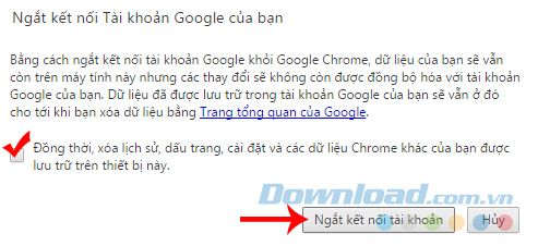 Ngắt kết nối tài khoản Google