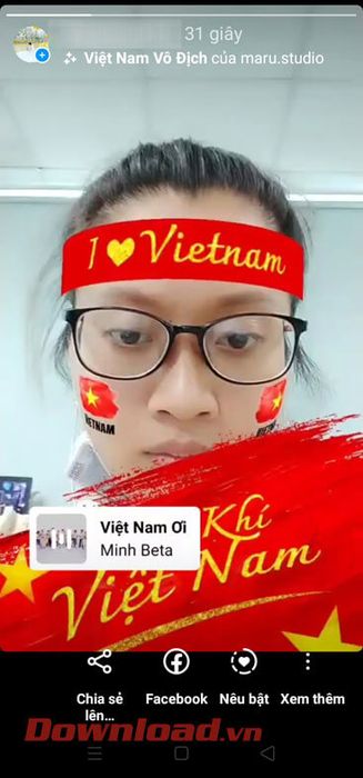 Ảnh đã được đăng lên Story của Instagram