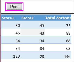 In bảng tính Excel Online