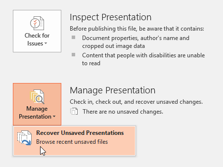 Các lựa chọn tự động khôi phục file