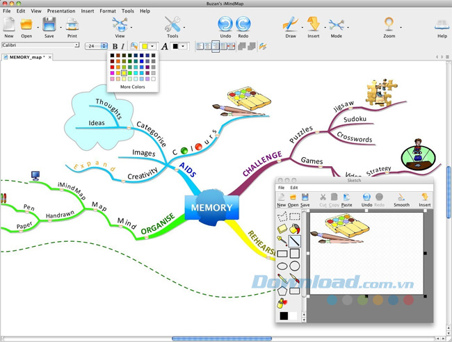 Đồng bộ từ iMindMap trên máy tính sang thiết bị di động