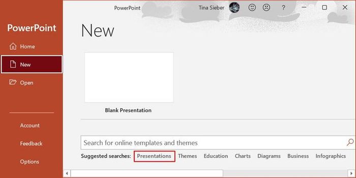 Tìm kiếm mẫu slide PowerPoint bạn muốn bằng từ khóa