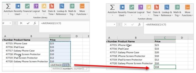 Excel có khả năng tự tính trung bình